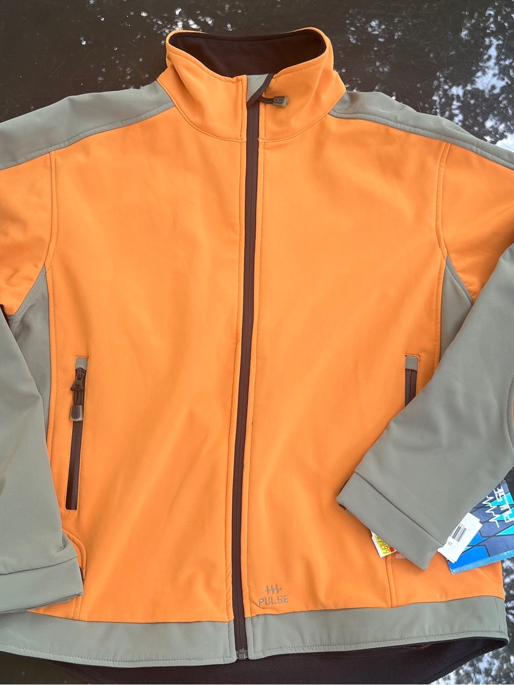 Pulse Men’s Orange and Gray Softshell Ski Jacket